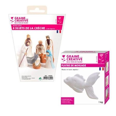 8 latexformar Santons - Julspjälsäng + Gips 1 kg