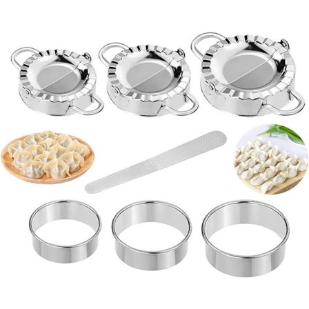 7-delt ravioli-form og ravioli-kutter i rustfritt stål, ravioli-form, deigpresse og dumplingsform, paiverktøy, kjøkkentilbehør