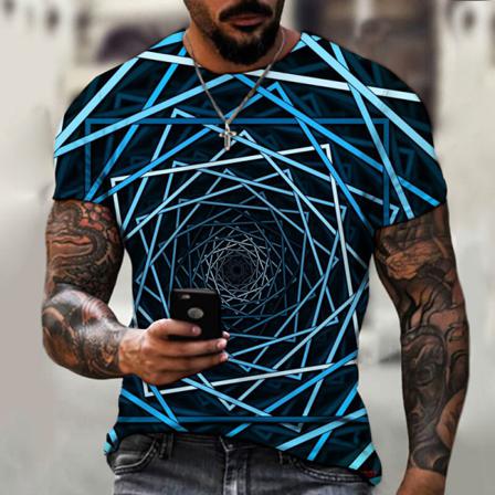 Herr Geometriskt Print Toppar Kortärmad T-shirt