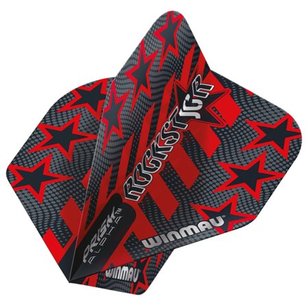 Winmau Flights Darts Standard Alpha Prism Joe Cullen Rockstar Design 9 Pieces Red/Black/Grey 3 Sets Pack