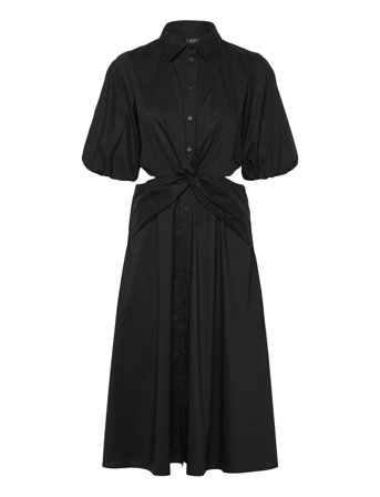 Lauren Ralph Lauren | Cotton-Blend Bubble-Sleeve Shirtdress | 34