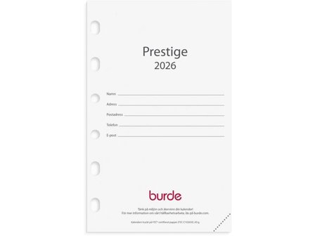 Burde Compact Prestige kalendersats 2026 - Lyreco - Almanackor och kalendrar > Systemkalendrar > Compact