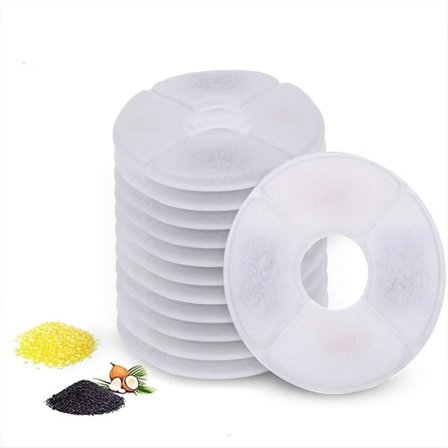 Ersætningsfilter til vandfontæne med harpiks og aktivt kul til kat og hund, pakke med 12