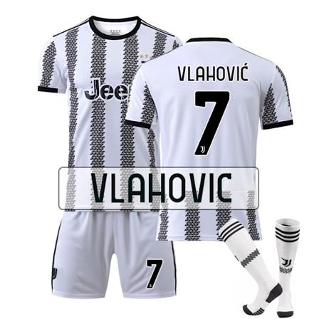 Juventus Hjemme Børne- og Voksen Fodboldtrøje Sæt W VLAHOVIC - Ny Sæson 22-23 VLAHOVIC 7 L (175-180cm)