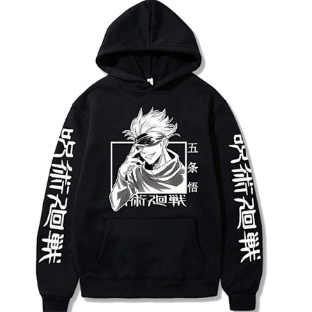 Jujutsu Kaisen Trykt Hoodie Hetter Unisex Løs Genser Genser