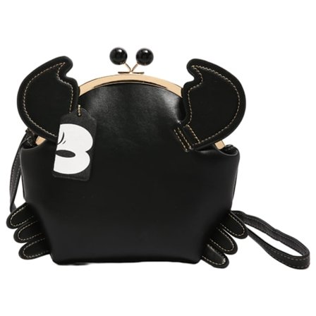 Søt krabbeformet veske, skulderveske med dyreprint, PU-skinn crossbody-vesker for kvinner, lett liten håndveske for daglig bruk, trend
