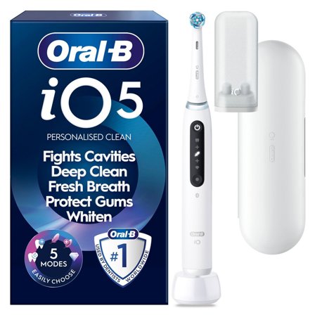 Oral-B iO5 Quite White, Travel Case, Travel Ref - Eltandborste med 5 lägen och trycksensor