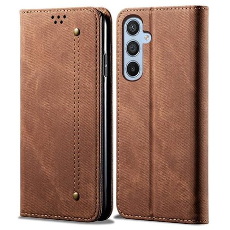 Jeans Samsung Galaxy A25 Flip Etui - Kaffe