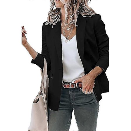 Dam Casual Kostymkavaj Blazer Revers Kappa Business Slim Fit Ytterkläder