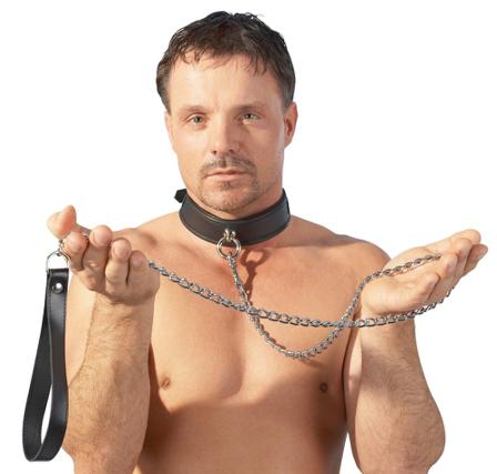 Halsbånd med metalkæde 110 cm - Vuxen.se - Håndjern og lænker, piske, gags, bondage, mundknebel, masker & øjenbind.