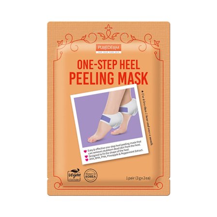 PUREDERM - Vegansk peelingmask för hälar, 1 par 2x3g