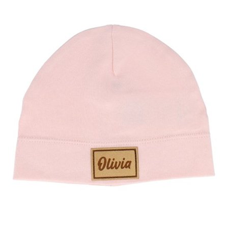 Babybugz - Rosa traditionalbeanie Beanie - Kids Baby Engraved Suede Patch Powder Pink Beanie @ Hatstore
