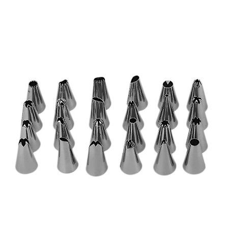 24 st stora spritsmunstycken i rostfritt stål