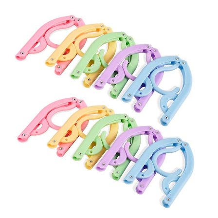 Reisekleshenger, 10 stk. Bærbare Reise Folding Plastkleshengere for Reise Utendørs Camping, Tilfeldig Farge