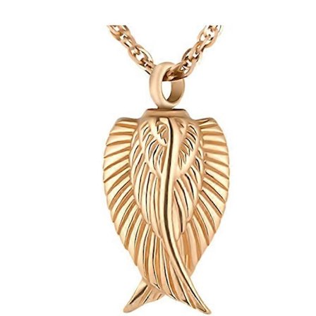 Engelvinge Kremasjon Halskjede for Aske Rustfritt Stål Urne Anheng Askeholder Minnesmykker - Jeg er Her og Våker Over Deg