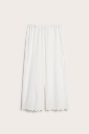 Kappahl | Pyjamasbyxor med broderie anglaise | Offwhite