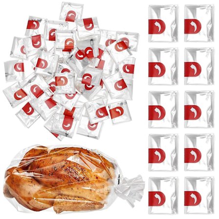 50 stk. stekepose, mikrobølgeovnpose, toastpose, høytemperatur kokeposer (hvit)