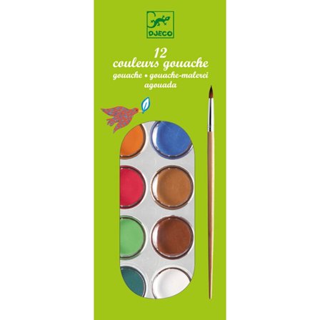 12 Color Cake, Vattenfärger 12 kakor - Djeco