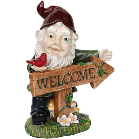 Havefigur til Haven med Fugl, Velkommen Skilt Havefigurer, Sjove Havefigurer Statue til Have