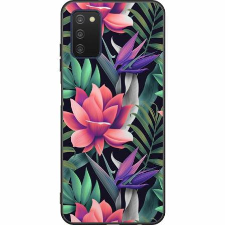 Samsung Galaxy A03s Svart Skal Blommor