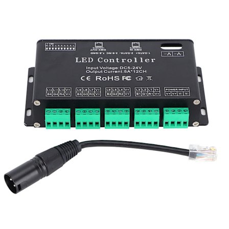 12-kanals DMX Konstant Dekoder RGB LED Lysbånd Controller DMX512 Dekoder DC5-24V