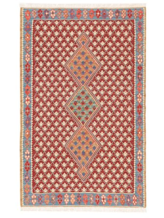 Tapete Oriental Kilim Senneh Fine 99X158 Vermelho Escuro/Castanho (Lã, Pérsia/Irão)