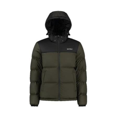 Quotrell, Quotrell Utah Puffer Jacket Senior Dark Green/ Black Zwart, Heren, Maat:XL
