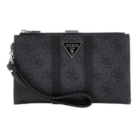 GUESS Noreen SLG Double Zip Organizer Coal Logo [269912] - møntpung mörkgrå