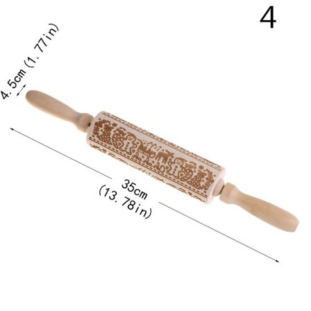 Kahvallinen kohokuvioitu kaulin Monikäyttöinen jouluaiheinen kaulin Käytännölliset keittiön leivontatyökalut