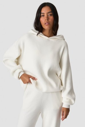 Soft Knit Oversized Hoodie White