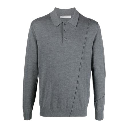 A-Cold-Wall, Merino Knit Polo Flint Grijs, Heren, Maat:S
