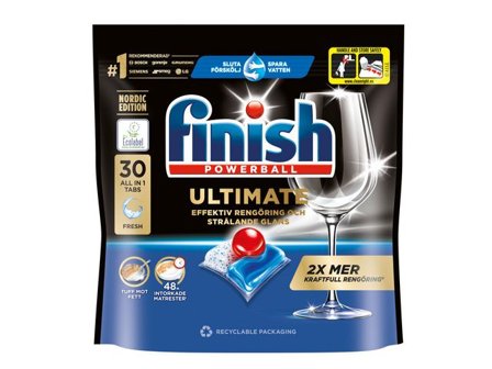 FINISH Maskindisk Ultimate All in 1 tabletter 30/fp - Lyreco - Städ och hygien - Diskrengöring - Maskindiskmedel