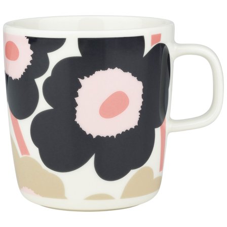 Marimekko Unikko krus 4 dl, off white/kullgrå/sand' - 'Off white, kullgrå, sand, rosa
