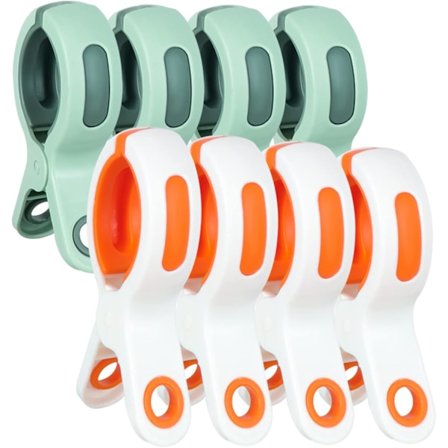 8 stk. Plast Sterke Strandstol Klyper for å Hindre at Håndkleet Blåser Bort, Kraftige og i Lyse Farger