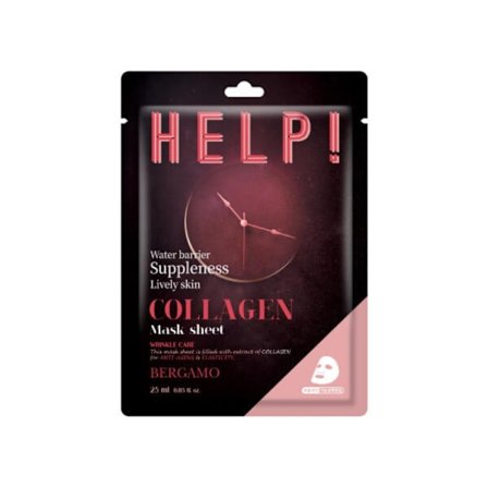 BERGAMO Hjälp! Collagen Mask Sheet 25 ml- Elastiserande arkmask med kollagen BERGAMO HELP!