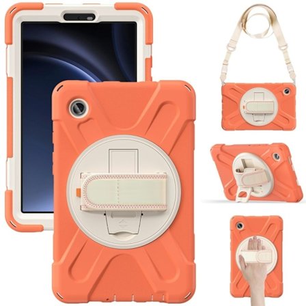 Samsung Galaxy Tab A9 Case with Hand and Shoulder Band - Orange