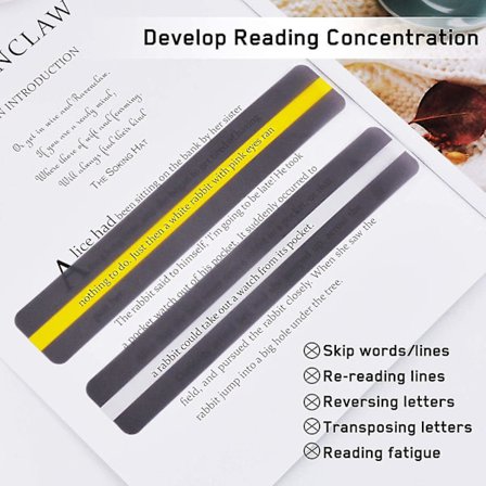 Auspicious-dysleksi Læse Lineal med Guide, Farvede Markerings Læsestrimler, til Læreren som Guide