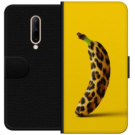 Yhteensopiva Lompakkokotelo OnePlus OnePlus 7 Pro Banaani leopardikuvioilla keltaista taustaa vastaan luovassa ja leikkisässä suunnittelussa