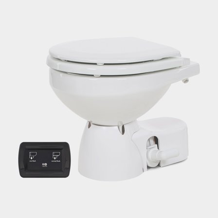 Electric marine toilet Jabsco Quiet Flush E2 Compact, 12 V, small bowl, for seawater intake + pump