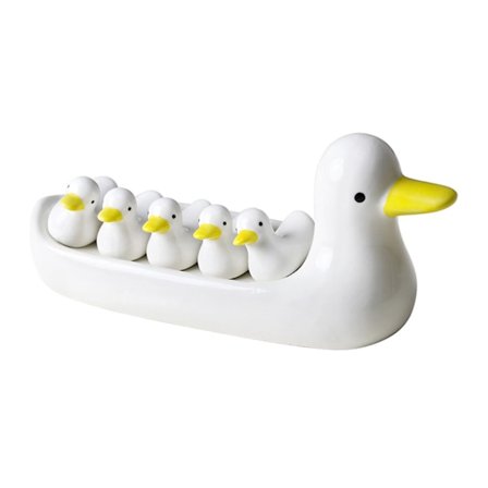 1 set ätpinnar i form av anka, halkfria, i keramik, för köksbord, matbord