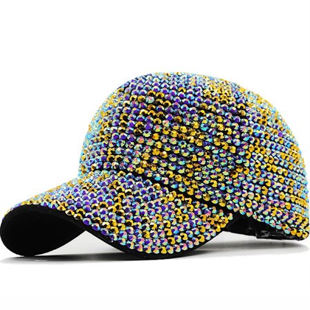 Kvinnor Kristaller Sparkle Baseball Cap Gem Bling Hat