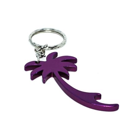 Nyckelring - Flasköppnare - Palmträd - Lila Purple