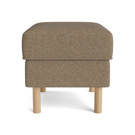 Vitra Aurora Mørk Beige Puf - Komfortabel Fodskammel i Spånplade & Fyrretræ - Elegant Design - Perfekt til Stuen - 52x46x43cm