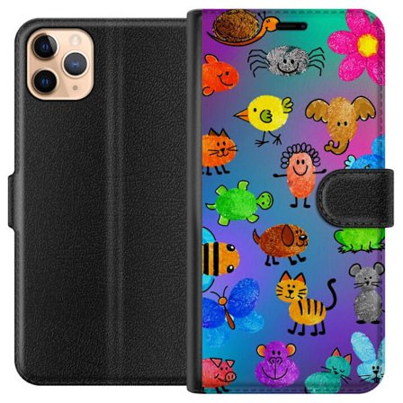 Kompatibelt Lommeboketui til Apple iPhone 11 Pro Max Little Scribble Friends