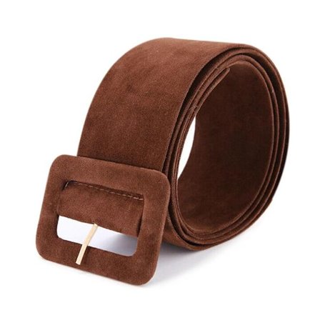 Sammetsbälte Fyrkantsnål Spänne Midjeband KAFFE coffee