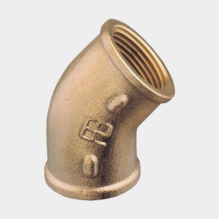 Gomito Guidi 45° Elbow Female/Female, bronzo, angolato 45°, 1" G (BSP) (interno) a 1" G (BSP) (interno)