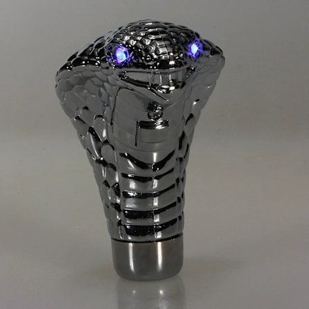Universal Chrome Rød Blå LED Øjne Bil Cobra Gear Shift Knob Manuel Snake Shifter