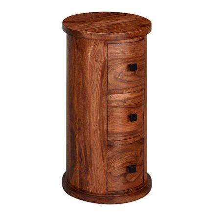 Rootz kommode - Sidebord - Skænk - 3 skuffer - 65 cm - Massivt træ - - Sideskab - Brun