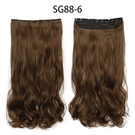 Lång rak frisyr 5 klipp naturligt hårförlängning Syntetfiber Värmebeständigt hårstycke 22"32" Svart Brun Blond