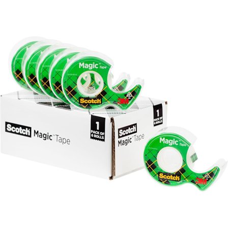 Scotch Magic Tape, Usynlig, Kontorartikler til Hjemmet og Tilbage til Skolen, 6 Ruller